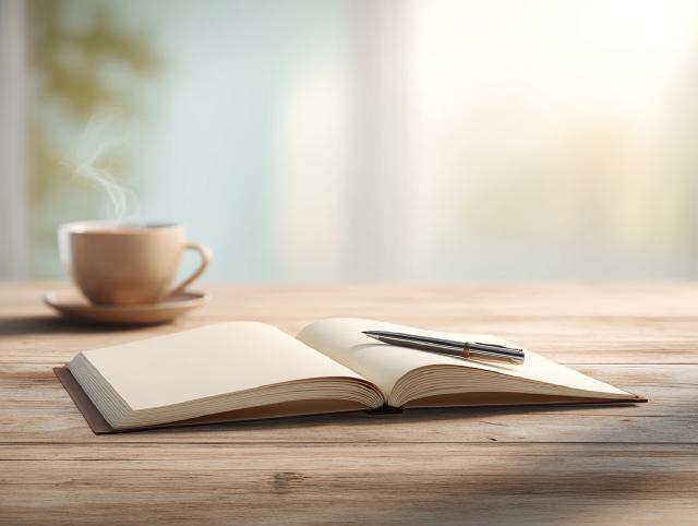 дневник и ручка на столе для отслеживания прогресса отказа от курения