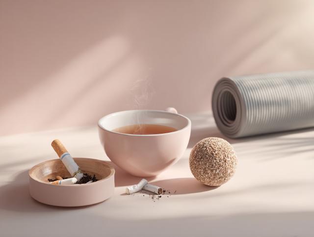 kolēģi sarunājas biroja atpūtas telpā bez cigaretēm