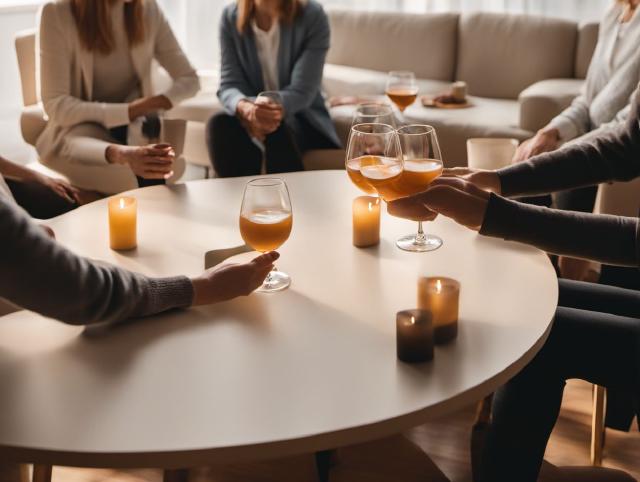 Friends at a party with drinks, choosing a smoke-free evening