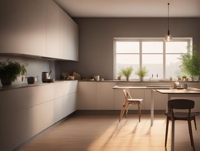 A calm early morning kitchen with tea and soft light, symbolizing a cigarette-free start